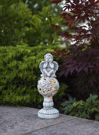 Angel solcelledekorasjon 27 cm - beige - Hage - Utemiljø - Hagedekorasjon - Hagefigurer & hagepynt