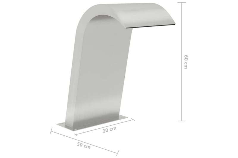 Bassengfontene 50x30x60 cm rustfritt stål 304 - Silver - Hage - Utemiljø - Hagedekorasjon - Dam & fontene