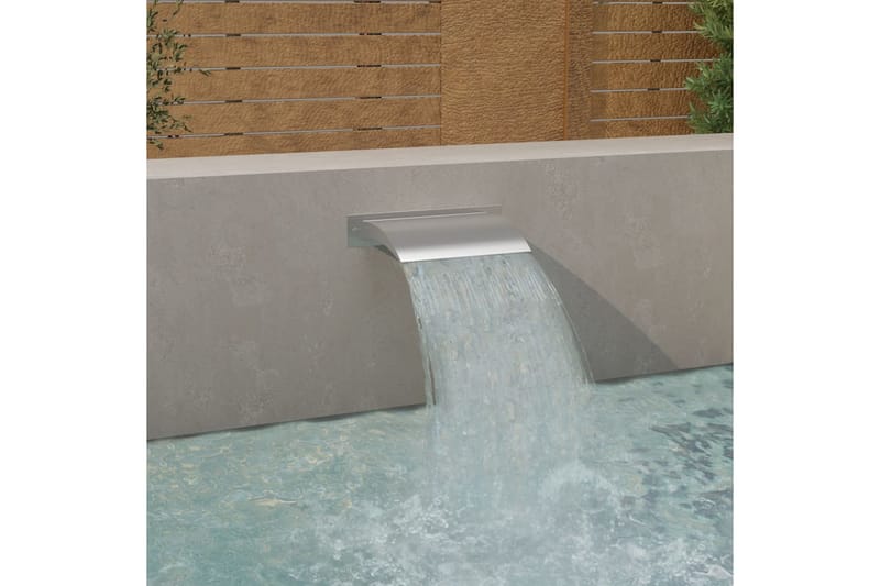 Bassengfontene sølv 45x9x26 cm rustfritt stål - Silver - Hage - Utemiljø - Hagedekorasjon - Dam & fontene