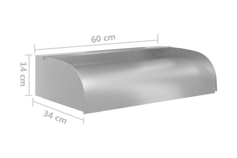 Foss med lysdioder 60x34x14 cm rustfritt stål 304 - Silver - Dam & fontene - Fossdam