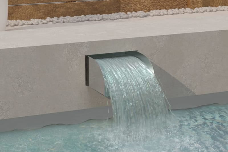 Fossefall 30x34x14 cm rustfritt stål 304 - Silver - Hage - Utemiljø - Hagedekorasjon - Dam & fontene