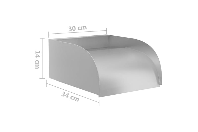 Fossefall 30x34x14 cm rustfritt stål 304 - Silver - Hage - Utemiljø - Hagedekorasjon - Dam & fontene