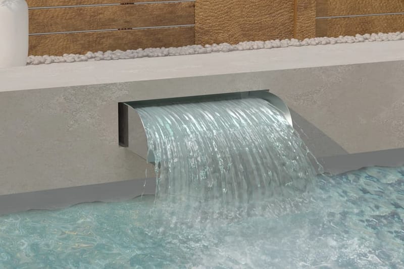 Fossefall 60x34x14 cm rustfritt stål 304 - Silver - Hage - Utemiljø - Hagedekorasjon - Dam & fontene