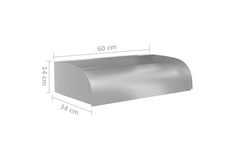 Fossefall 60x34x14 cm rustfritt stål 304 - Silver - Hage - Utemiljø - Hagedekorasjon - Dam & fontene