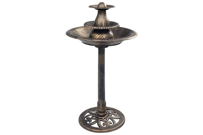 Fuglebad med fontene bronse 50x91 cm plast - Brun - Hage - Utemiljø - Hagedekorasjon - Dam & fontene