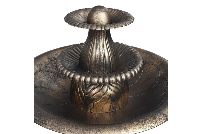 Fuglebad med fontene bronse 50x91 cm plast - Brun - Hage - Utemiljø - Hagedekorasjon - Dam & fontene