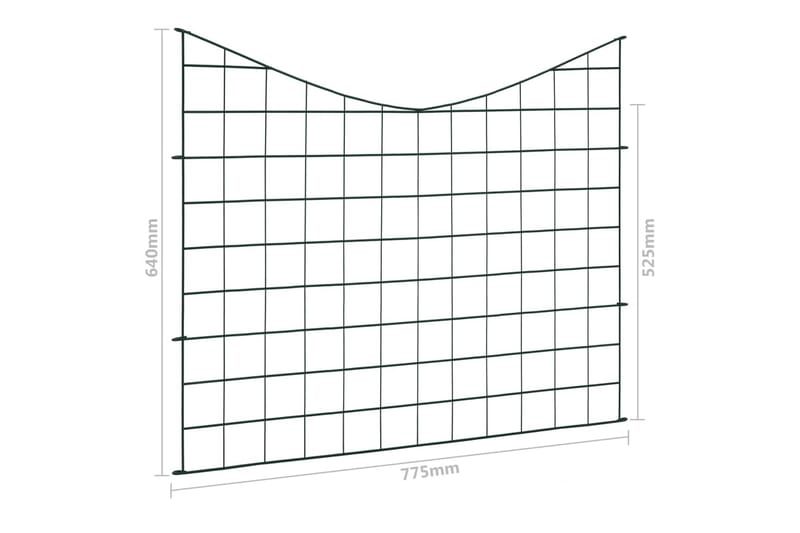 Gjerdesett til hagedam buet ned 77,5x64 cm grønn - Damduk - Dam & fontene