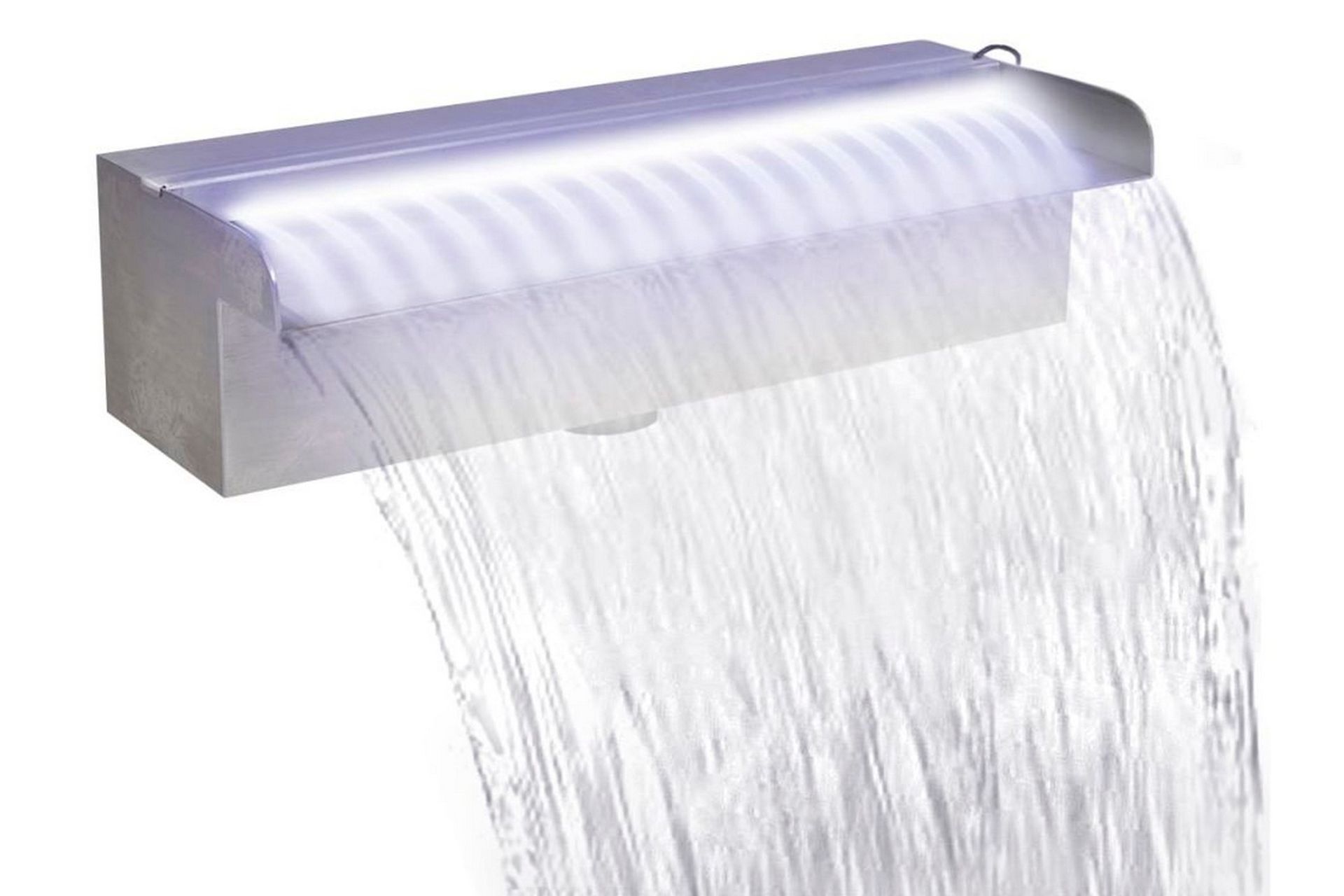 Rektangulr foss med lysdioder i rustfritt stål 30 cm - Hage - Utemiljø - Hagedekorasjon - Dam & fontene