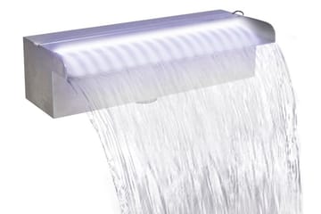 Rektangulr foss med lysdioder i rustfritt stål 30 cm - Hage - Utemiljø - Hagedekorasjon - Dam & fontene