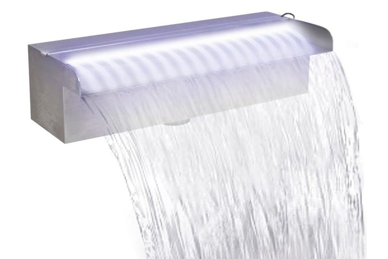 Rektangulr foss med lysdioder i rustfritt stål 30 cm - Hage - Utemiljø - Hagedekorasjon - Dam & fontene
