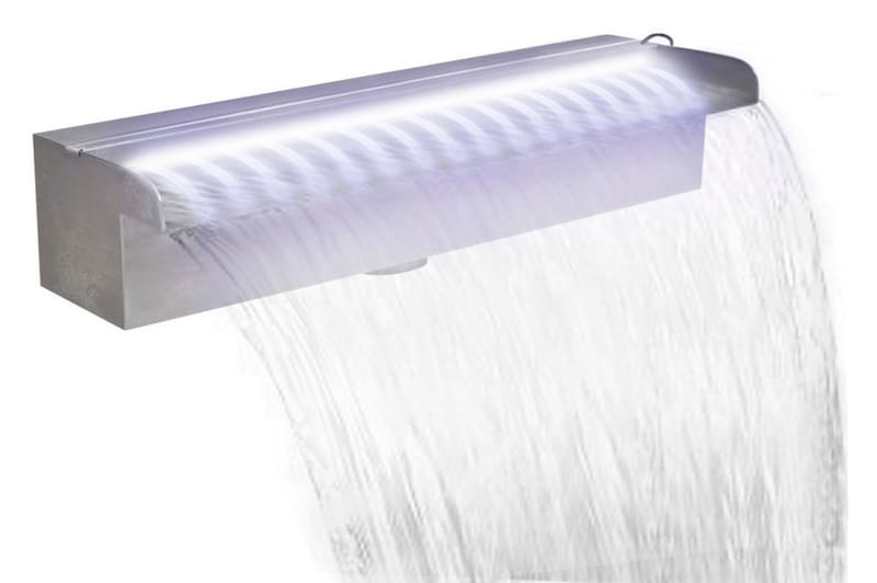 Rektangulr foss med lysdioder i rustfritt stål 45 cm - Hage - Utemiljø - Hagedekorasjon - Dam & fontene