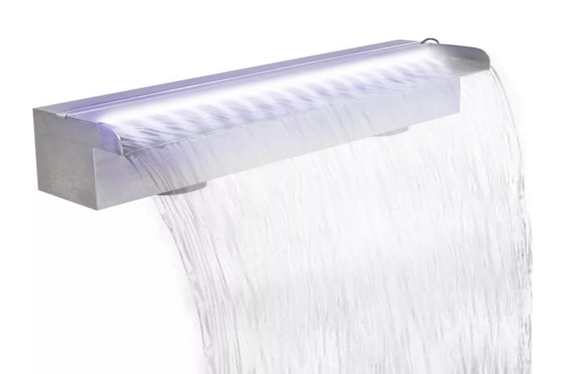 Rektangulr foss med lysdioder i rustfritt stål 60 cm - Hage - Utemiljø - Hagedekorasjon - Dam & fontene