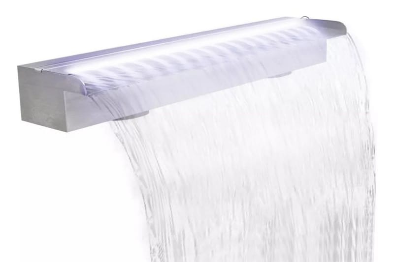 Rektangulr foss med lysdioder i rustfritt stål 90 cm - Hage - Utemiljø - Hagedekorasjon - Dam & fontene