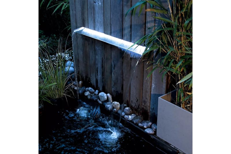 Ubbink Vannfall med LED Niagara 90 cm rustfritt stål 1312126 - Dam & fontene - Fossdam