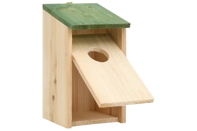Fuglehus 10 stk heltre gran 12x12x22 cm - Brun - Hage - Utemiljø - Hagedekorasjon - Fuglemater & fuglehus