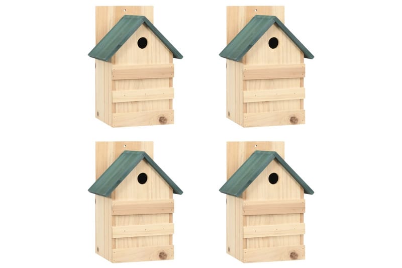 Fuglehus 4 stk 23x19x33 cm gran - Hage - Utemiljø - Hagedekorasjon - Fuglemater & fuglehus