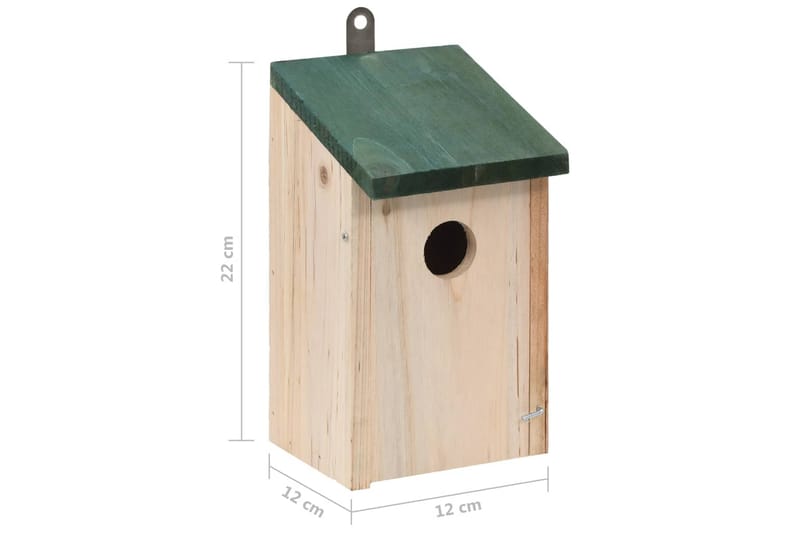 Fuglehus 4 stk tre 12x12x22 cm - Hage - Utemiljø - Hagedekorasjon - Fuglemater & fuglehus