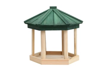 Fuglemater åttekantet heltre gran 33x30 cm - Brun - Hage - Utemiljø - Hagedekorasjon - Fuglemater & fuglehus