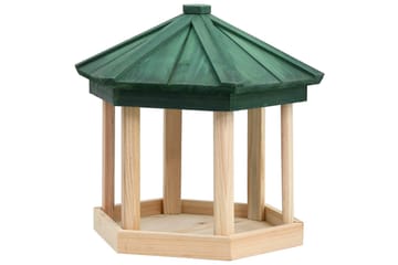 Fuglemater åttekantet heltre gran 33x30 cm - Brun - Hage - Utemiljø - Hagedekorasjon - Fuglemater & fuglehus