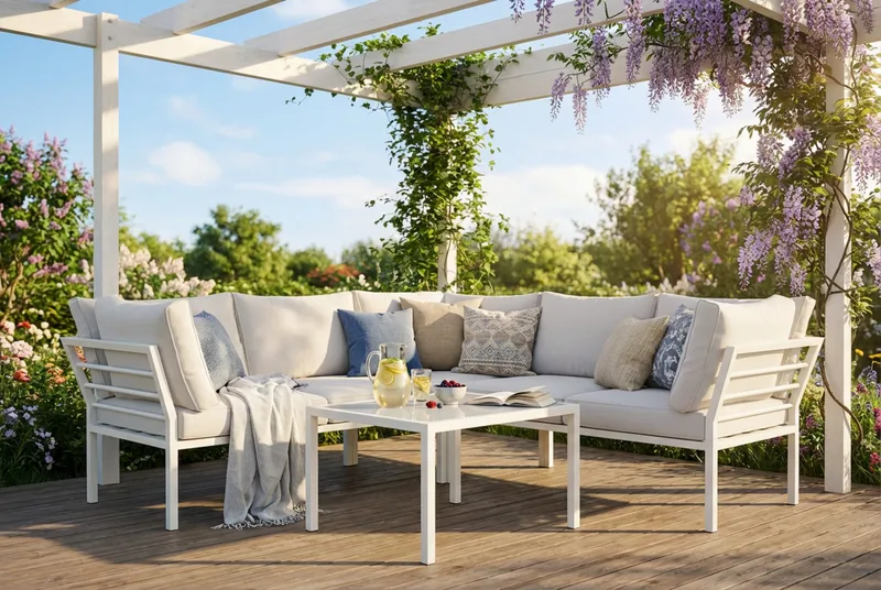 Ariany hjørnesofa utendørs 5-seters - Beige - Hagemøbler - Loungemøbler - Sofagruppe utendørs