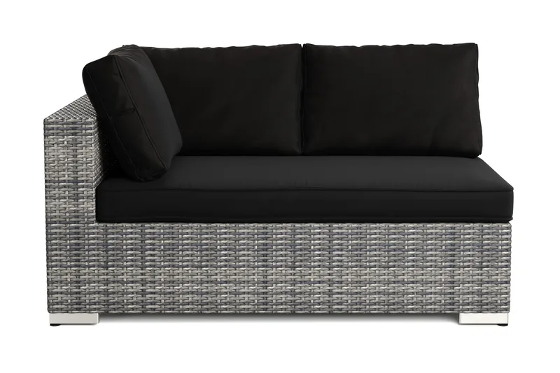 Bahamas Høyremodul Utendørs 140 cm i Kunstrotting - Grå - Hagemøbler - Loungemøbler - Moduler - Høyremoduler hagesofa