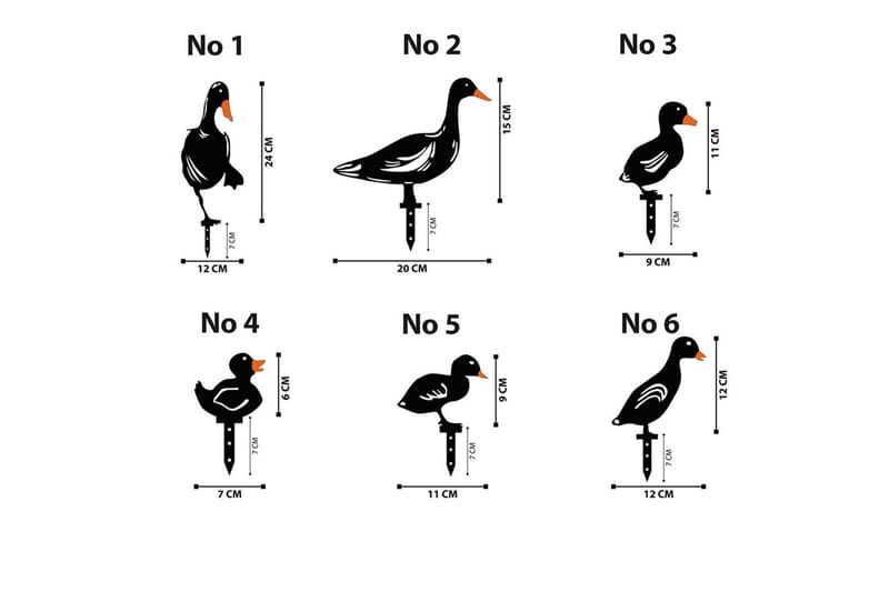 Dekorativt hage metalltilbehør sett Ender Svart - Svart - Hage - Utemiljø - Hagedekorasjon - Hagefigurer & hagepynt - Plastdyr