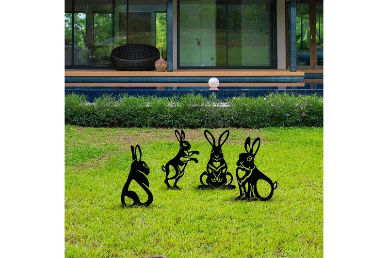 Dekorativt hage metalltilbehør sett Jarielhaven Svart - Svart - Hage - Utemiljø - Hagedekorasjon - Hagefigurer & hagepynt - Hagestatue