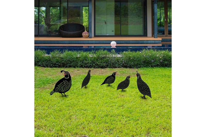 Dekorativt hage metalltilbehør sett Vaktler Svart - Svart - Hage - Utemiljø - Hagedekorasjon - Hagefigurer & hagepynt - Hagestatue