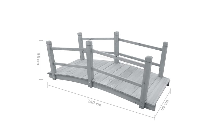 Hagebro grå 140x60x56 cm heltre furu - Grå - Hage - Utemiljø - Hagedekorasjon - Hagefigurer & hagepynt - Hageskulptur