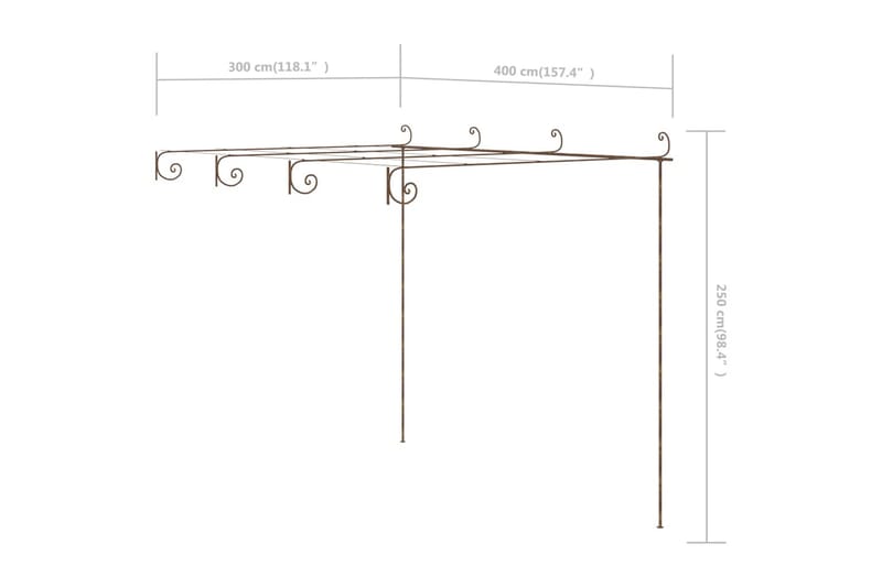 Hagebue antikk brun 4x3x2,5 m jern - Brun - Hage - Utemiljø - Hagedekorasjon - Hagefigurer & hagepynt