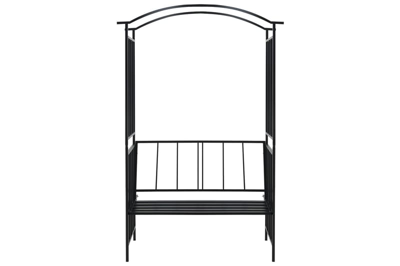Hagebue med benk svart 114x45x205 cm jern - Hage - Utemiljø - Hagedekorasjon - Hagefigurer & hagepynt