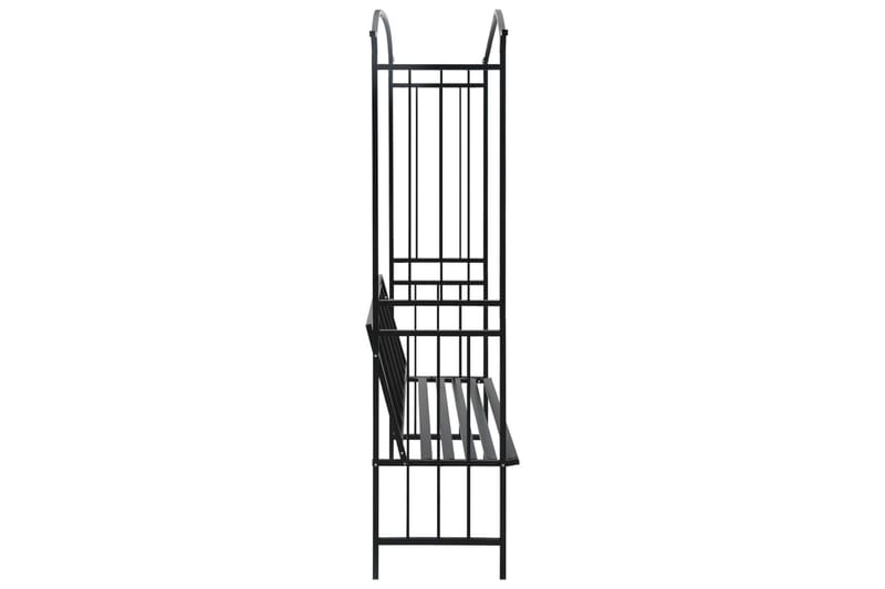 Hagebue med benk svart 114x45x205 cm jern - Hage - Utemiljø - Hagedekorasjon - Hagefigurer & hagepynt