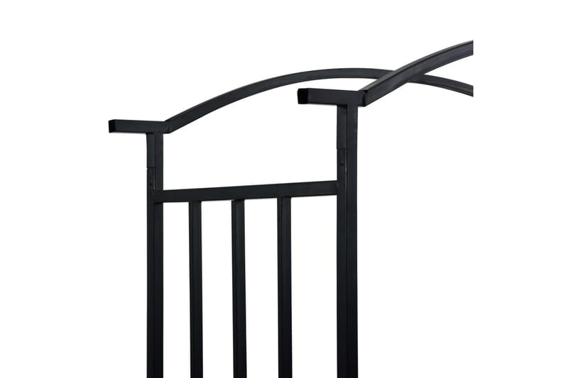 Hagebue med benk svart 114x45x205 cm jern - Hage - Utemiljø - Hagedekorasjon - Hagefigurer & hagepynt