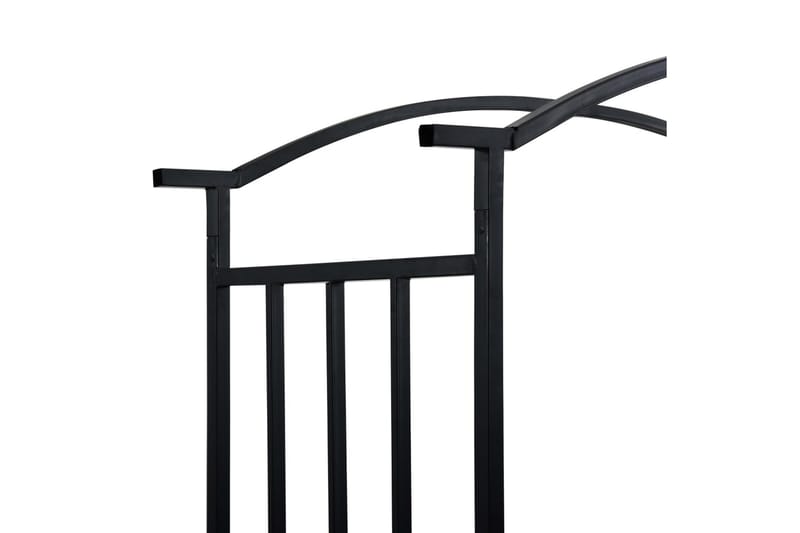 Hagebue med benk svart 114x45x205 cm jern - Rosebue - Hagefigurer & hagepynt