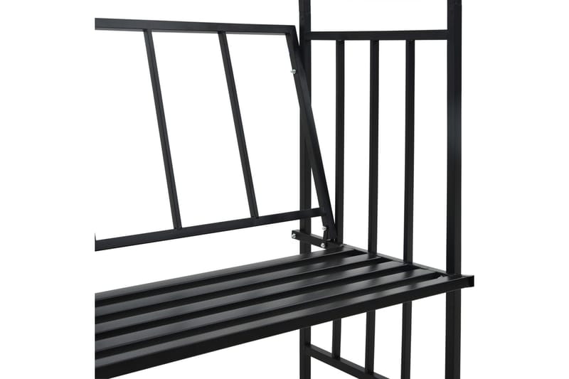 Hagebue med benk svart 114x45x205 cm jern - Hage - Utemiljø - Hagedekorasjon - Hagefigurer & hagepynt