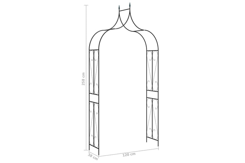 Hagebue svart 120x38x258 cm jern - Hage - Utemiljø - Hagedekorasjon - Hagefigurer & hagepynt