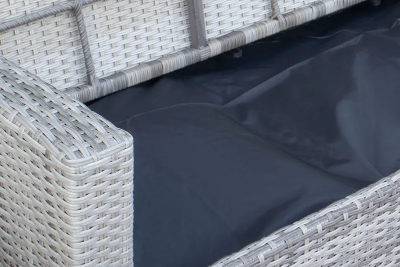 James Light Stor L-formet Vendbar Loungegruppe for Utendørs i Kunstrotting med Oppbevaring og Grå Puter - Grå - Hage - Utemiljø - Veranda & terrasse - Verandamøbler