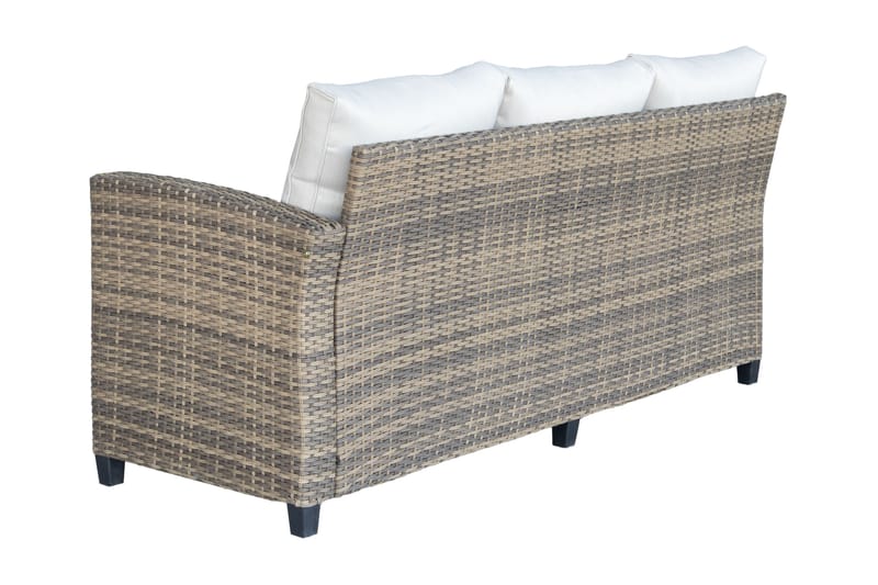 James Light Stor L-formet Vendbar Loungegruppe for Utendørs i Kunstrotting med Oppbevaring og Hvite Puter - Natur - Hage - Utemiljø - Veranda & terrasse - Verandamøbler