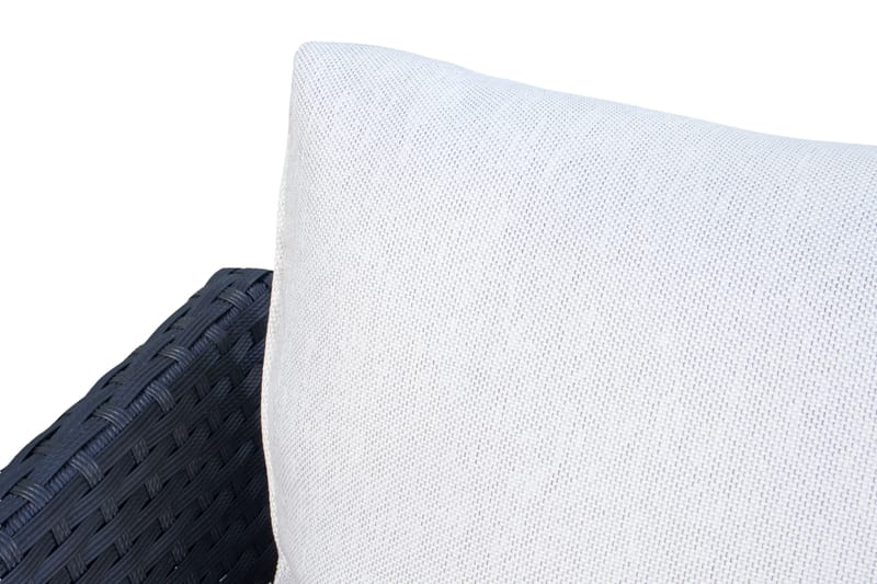 James Light Stor L-formet Vendbar Loungegruppe for Utendørs i Kunstrotting med Oppbevaring og Hvite Puter - Svart - Hage - Utemiljø - Veranda & terrasse - Verandamøbler