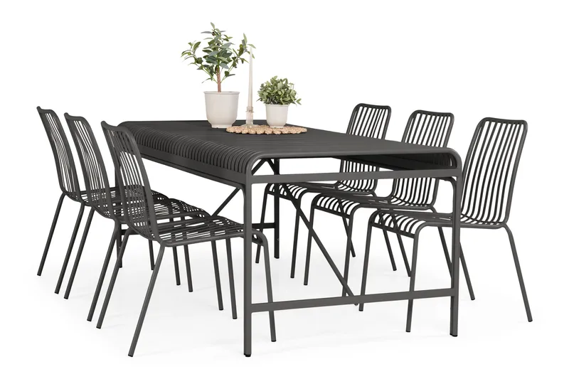 Jarva spisebord utendørs 200 cm - Svart - Hagemøbler - Hagebord - Spisebord ute