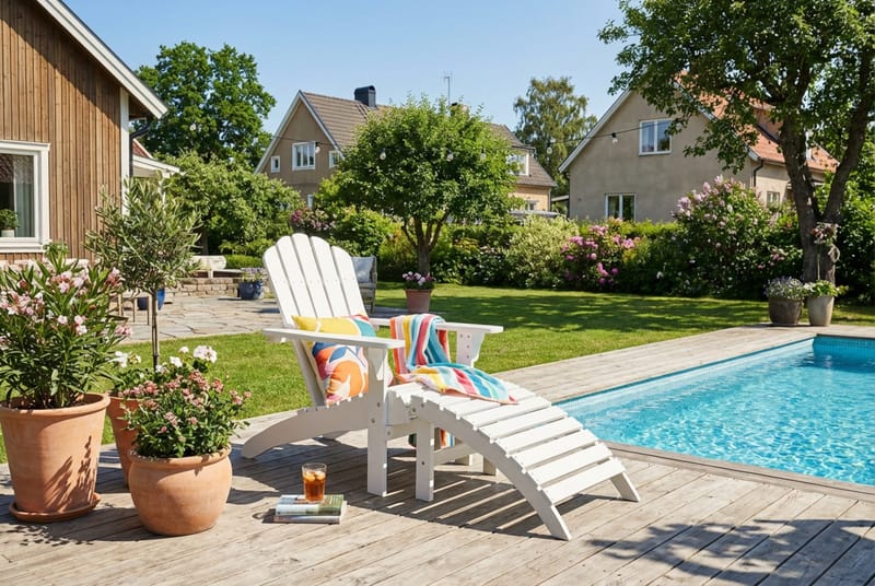 Landet dekkstol utendørs - Hvit - Hagemøbler - Stoler & Lenestoler - Solstoler - Dekkstol