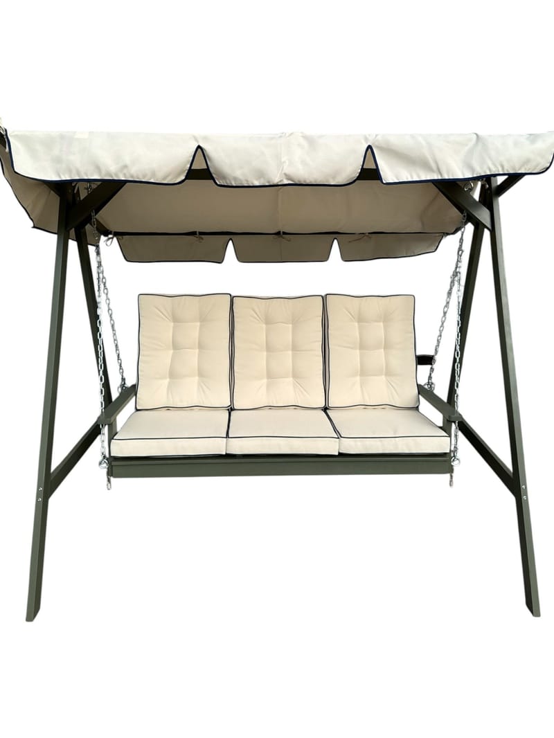 Landet Hammock Gyngesofa med tak i akasie tre inkludert puter 195x125x159 - Mørkegrønn - Hagemøbler - Utesofa - Hammocker