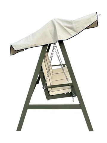Landet Hammock Gyngesofa med tak i akasie tre inkludert puter 195x125x159 - Mørkegrønn - Hagemøbler - Utesofa - Hammocker
