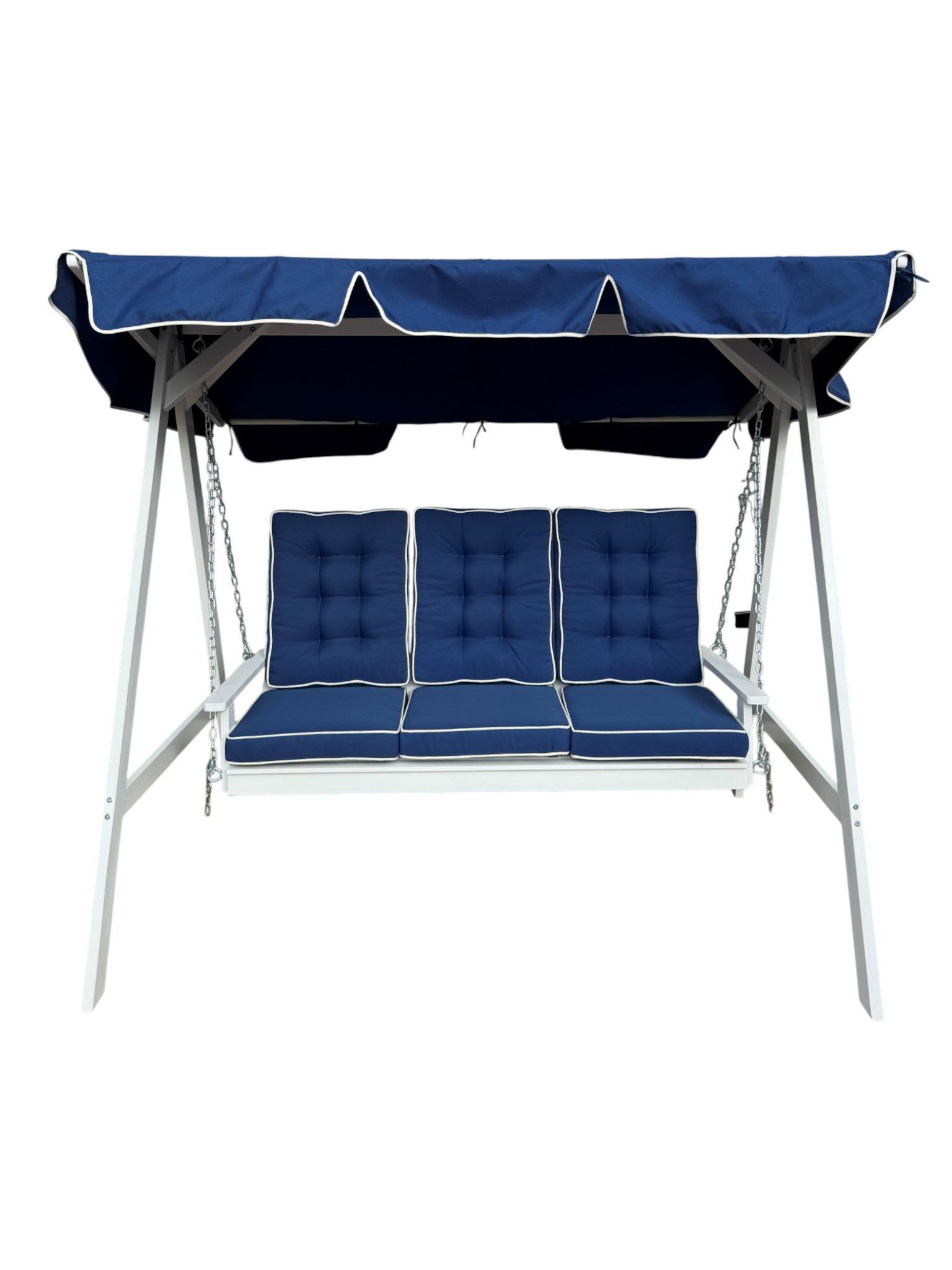 Landet Hammock Gyngesofa med tak i akasie tre inkludert puter 195x125x159 - Hvit
