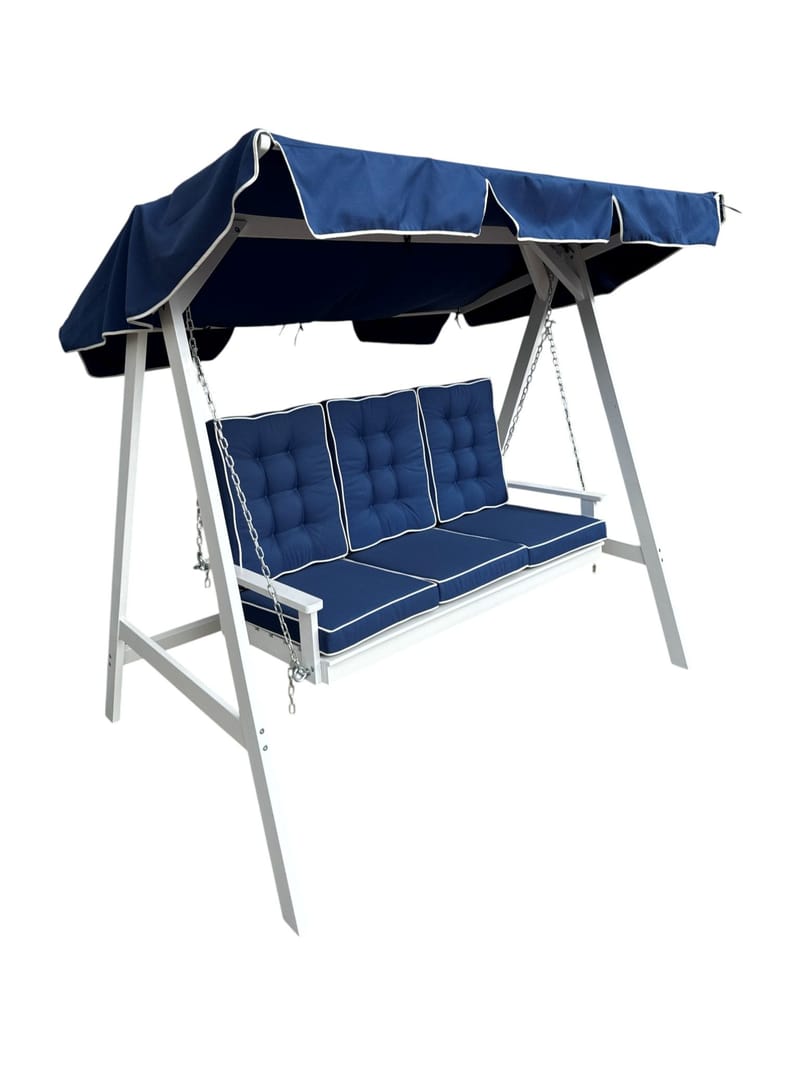 Landet hengekøye utendørs 195x125x159 inkl. tak - Hvit - Hagemøbler - Utesofa - Hammocker