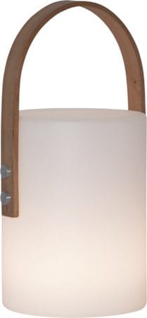 Lucie Lykt 19 cm - hvit med brunt håndtak - Hage - Utemiljø - Hagedekorasjon - Hagefigurer & hagepynt - Utelykt