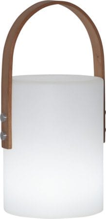 Lucie Lykt 19 cm - hvit med brunt håndtak - Hage - Utemiljø - Hagedekorasjon - Hagefigurer & hagepynt - Utelykt