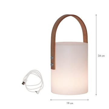 Lucie Lykt 19 cm - hvit med brunt håndtak - Hage - Utemiljø - Hagedekorasjon - Hagefigurer & hagepynt - Utelykt