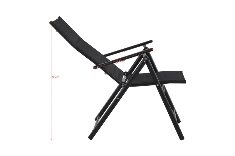 Maggie polstret regulerbar utestol - Svart - Hagemøbler - Stoler & Lenestoler - Posisjonsstol