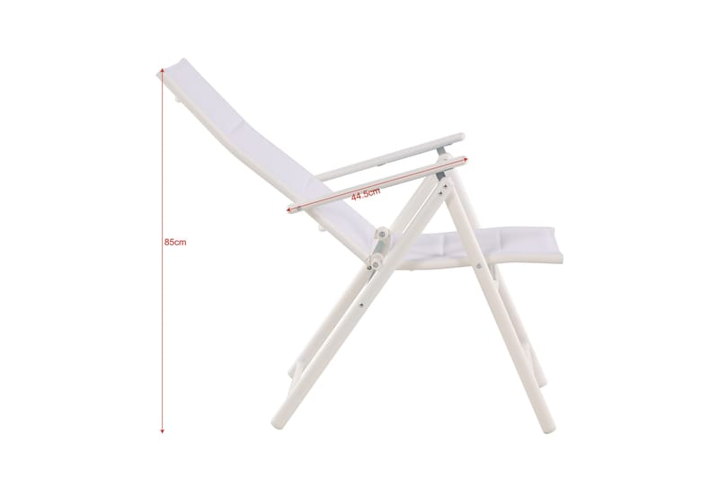 Maggie polstret regulerbar stol utendørs - Hvit - Hagemøbler - Stoler & Lenestoler - Posisjonsstol